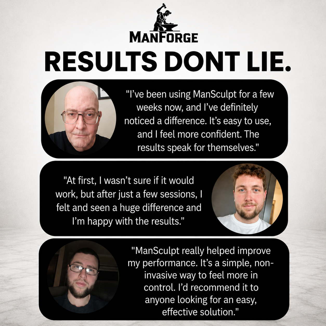 Man Forge Aqua Therapy Pro customer results and reviews
