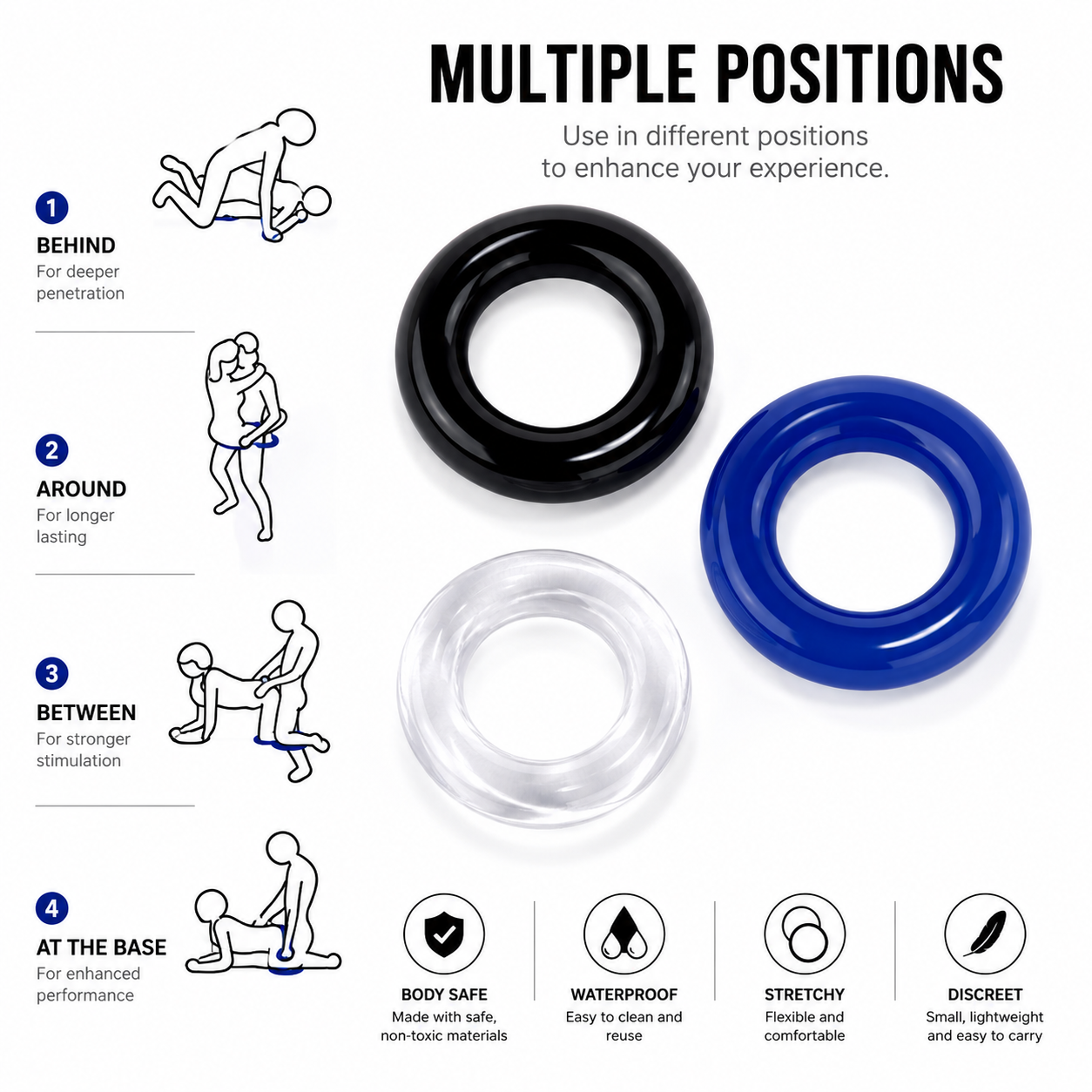 Man Forge Premium Silicone Cock Ring size guide