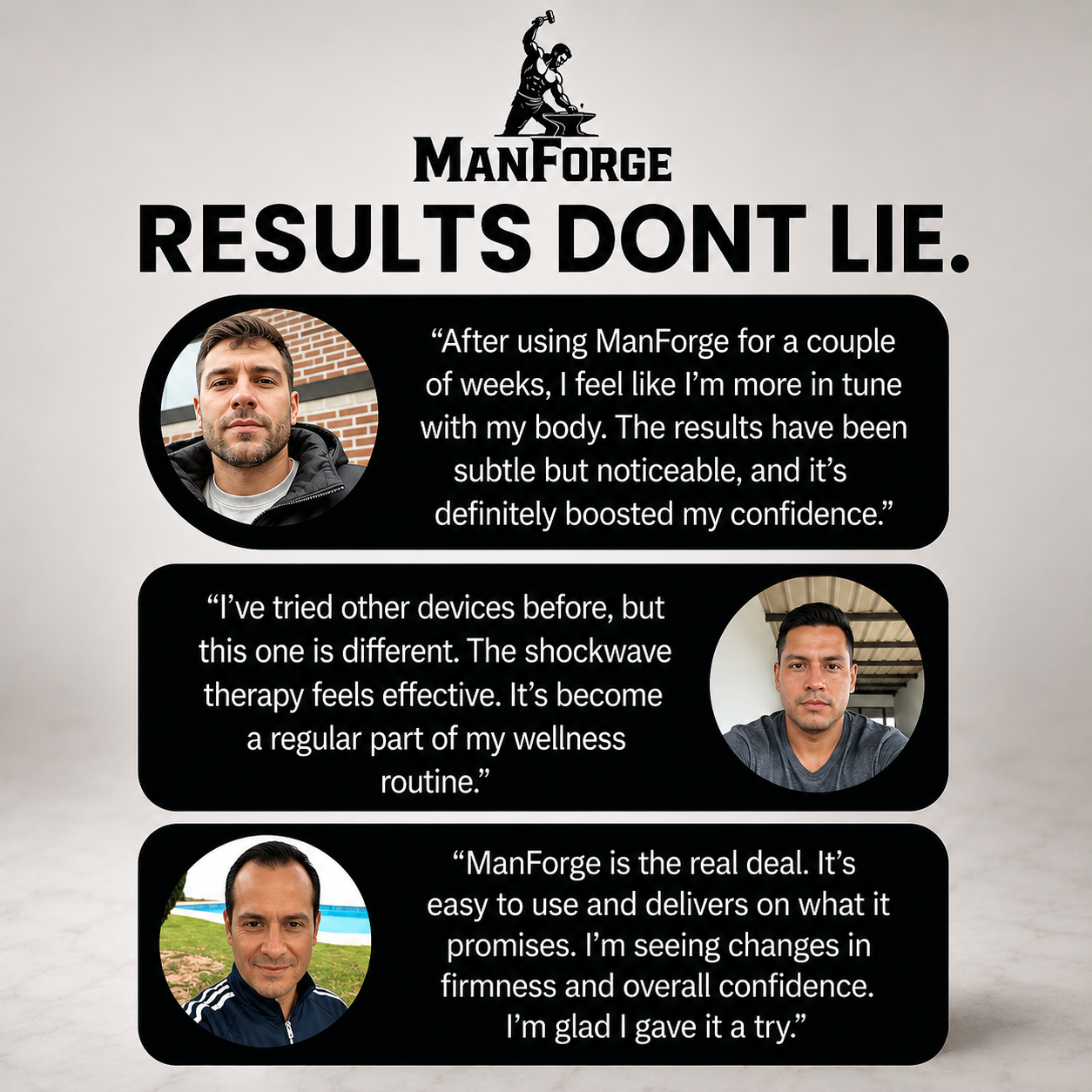 Man Forge Wave Therapy Pro wellness benefits infographic